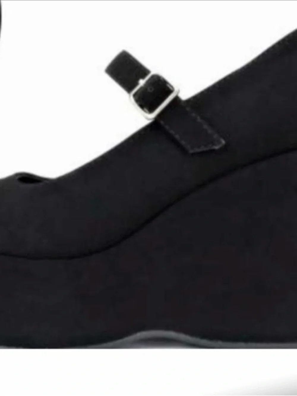 Platform Mary Jane Wedge Pump - Black